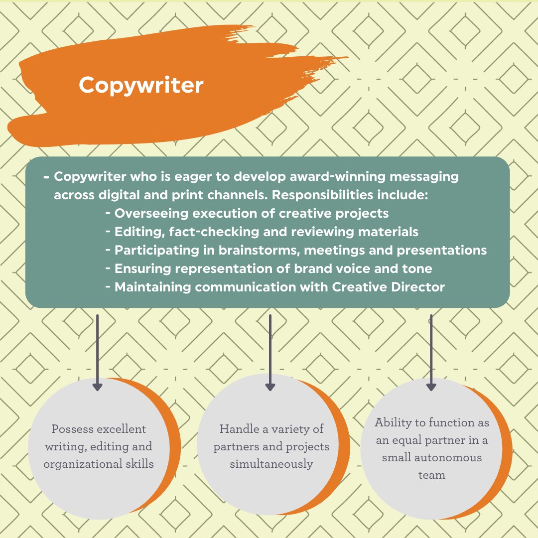 Our creative team has received over 30 HEMR Educational Advertising Awards for outstanding work.💪 Now they’re looking for a Copywriter to take their work to the next level.✍️ Head to underscorehighered.com/contact for the full job description.