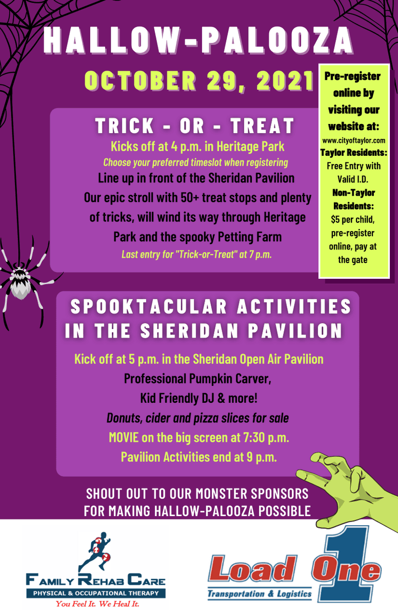 shoptaylorford's tweet photo. How are you planning to celebrate #Halloween weekend this year? π
Don't forget to pre-register for the 2021 #HallowPalooza that will be on October 29, 2021! π»π Bring the whole family to enjoy trick or treating, live music, and more! β‘οΈ https://t.co/9tZL0J7dNT
#taylorford https://t.co/ADIdZPI7rN