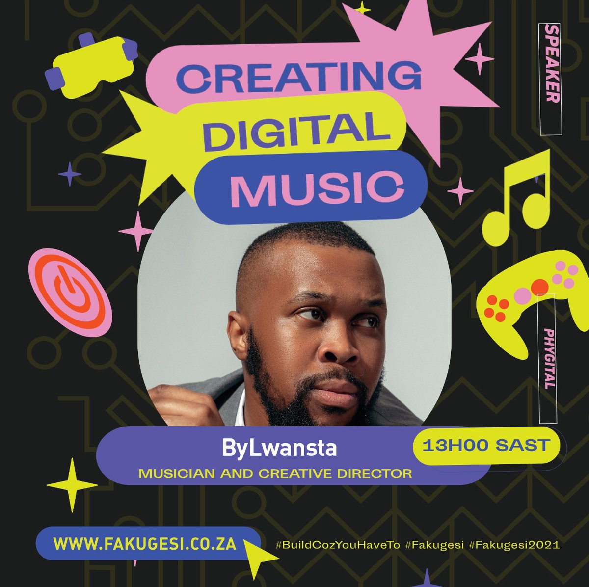 NORMVL's tweet photo. Catch @ByLwansta out on stage at @fakugesi tomorrow at 3pm, and on a panel with mamakashaka, Nonku Phiri and Vulane Mthembu at 1pm as they discuss and unpack CREATING DIGITAL MUSIC.
#fakugesi2021 #BuildCozYouHaveTo #Fakugesi https://t.co/4L2qCSWjy5
