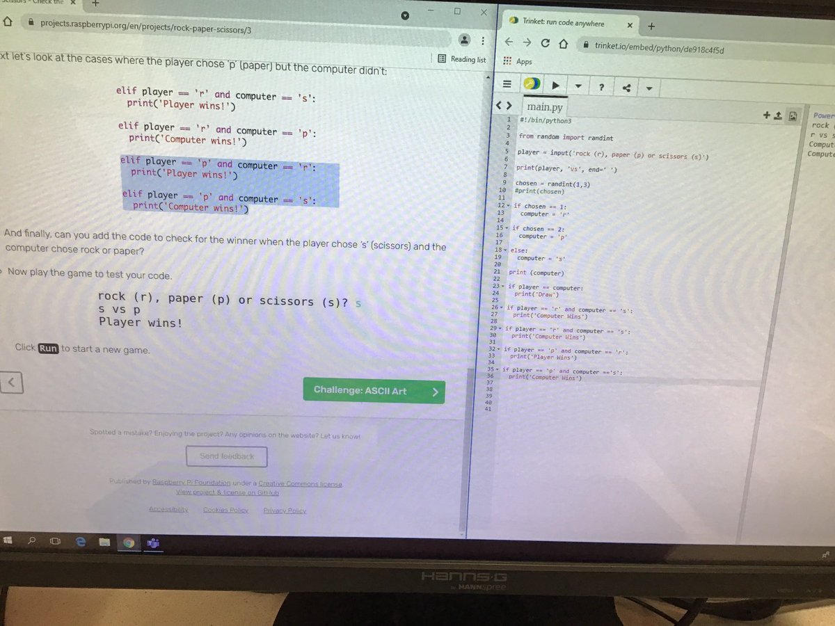 KHPcomputing's tweet image. Some excellent coding! We have a working game.