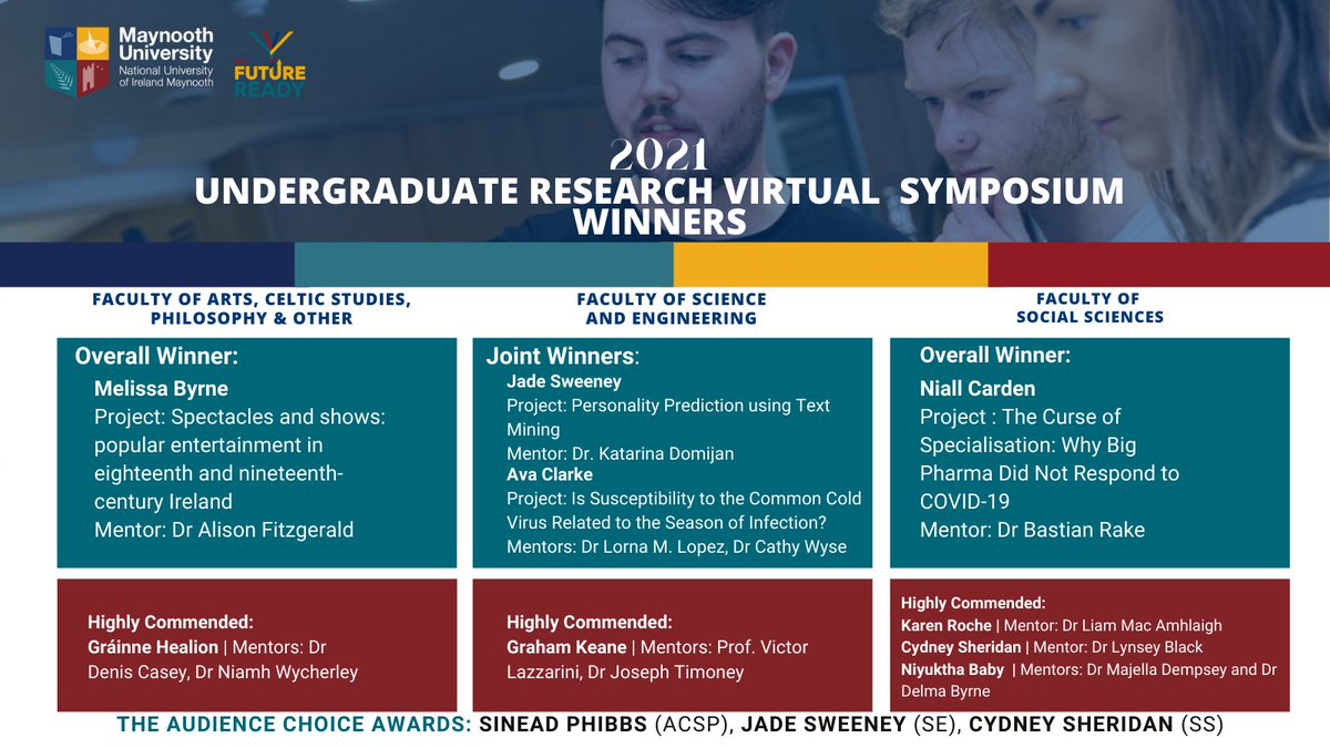 MU_Careers's tweet photo. We are delighted to announce the winners of the Undergraduate Research Virtual Symposium 2021 below.
A massive congratulations and thank you to all the students and mentors involved.
#SPUR2021 #MUResearchWeek https://t.co/BMBxsHNSXu