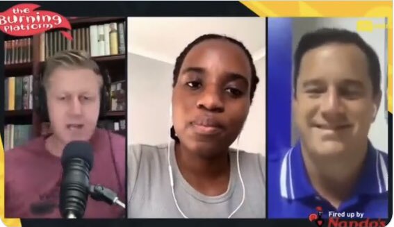 These are the attacking (on one side) and smiling (on the other side) faces of white racism - on a black woman wanting to tell her story of racism. They denounced her experience, saying they are tired of hearing it. At an event sponsored by <a href="/NandosSA/">NandosSA</a>.