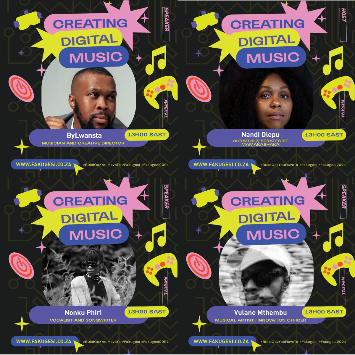 NORMVL's tweet photo. Catch @ByLwansta out on stage at @fakugesi tomorrow at 3pm, and on a panel with mamakashaka, Nonku Phiri and Vulane Mthembu at 1pm as they discuss and unpack CREATING DIGITAL MUSIC.
#fakugesi2021 #BuildCozYouHaveTo #Fakugesi https://t.co/4L2qCSWjy5