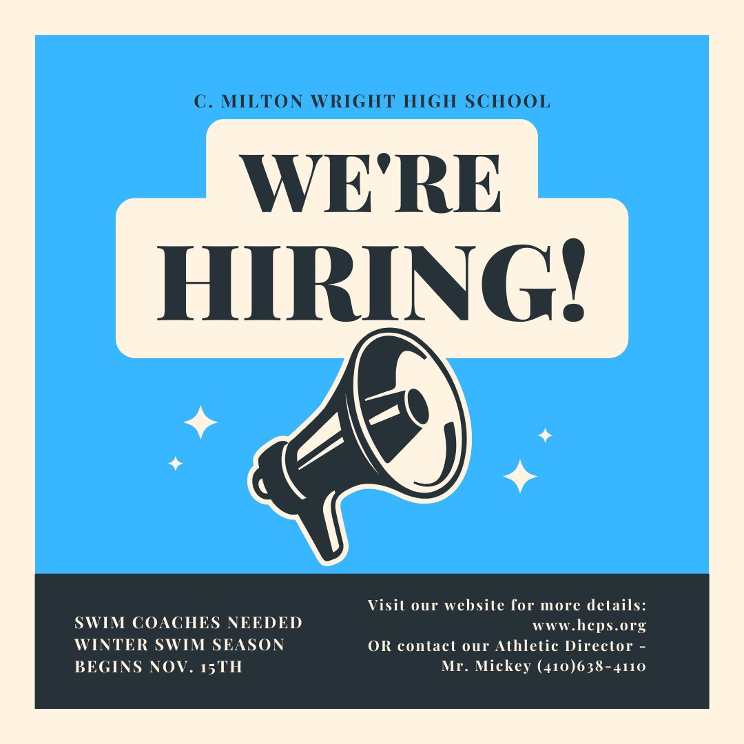 E. Harris (@eharriscmw) on Twitter photo <a href="/CMiltonOfficial/">C. Milton Wright High School</a> The winter season is almost here and we are in need of a SWIM COACH. Please get the word out. <a href="/HCPSchools/">HCPS</a> <a href="/CMW2022PG/">CMW Project Graduation 2022</a> <a href="/cmwptso/">CMW PTSO</a> @CMWMustangs <a href="/CmwCounselors/">CMWCounselors</a> <a href="/CMWLibrary/">CMW Library</a> <a href="/CMiltonOfficial/">C. Milton Wright High School</a> The winter season is almost here and we are in need of a SWIM COACH. Please get the word out. <a href="/HCPSchools/">HCPS</a> <a href="/CMW2022PG/">CMW Project Graduation 2022</a> <a href="/cmwptso/">CMW PTSO</a> @CMWMustangs <a href="/CmwCounselors/">CMWCounselors</a> <a href="/CMWLibrary/">CMW Library</a>