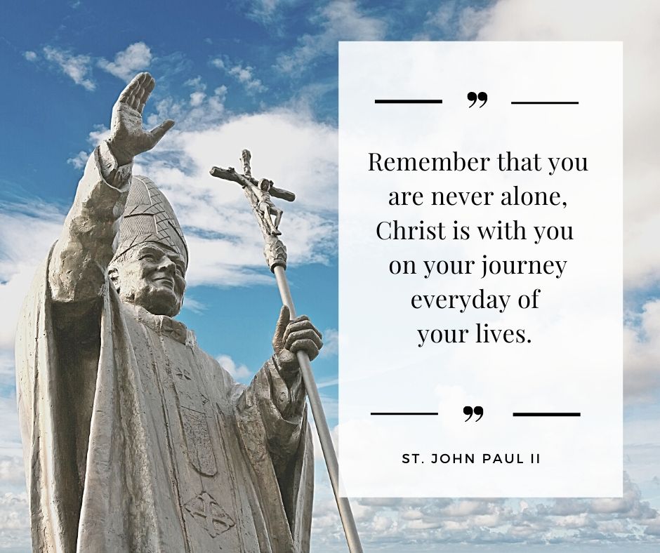 Today is the Feast Day of Saint John Paul II, one of the most beloved modern-day saints of our Church. 
St. John Paul II, pray for us. #Catholic