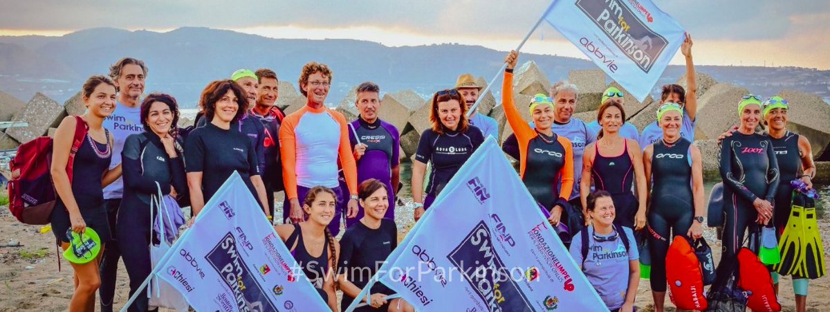 matarazzomd's tweet photo. About a month ago, 9 people with #Parkinson swam across the strait of Messina along with caregivers, neurologists and other health professionals. Listen to the #MDSPodcast issue with the interviews to the organisers of #SwimForParkinson 💪🏊‍♀️👏https://t.co/vjnOj7y8xS @movedisorder https://t.co/f1RA37pSFU