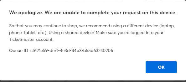 Jill_Ewing's tweet photo. Thanks a lot @Ticketmaster !! I'm ready to select my tickets for @garthbrooks and this is what you give me??? And there's no way to join the queue from another device. AWESOME https://t.co/lIJTAkenmQ