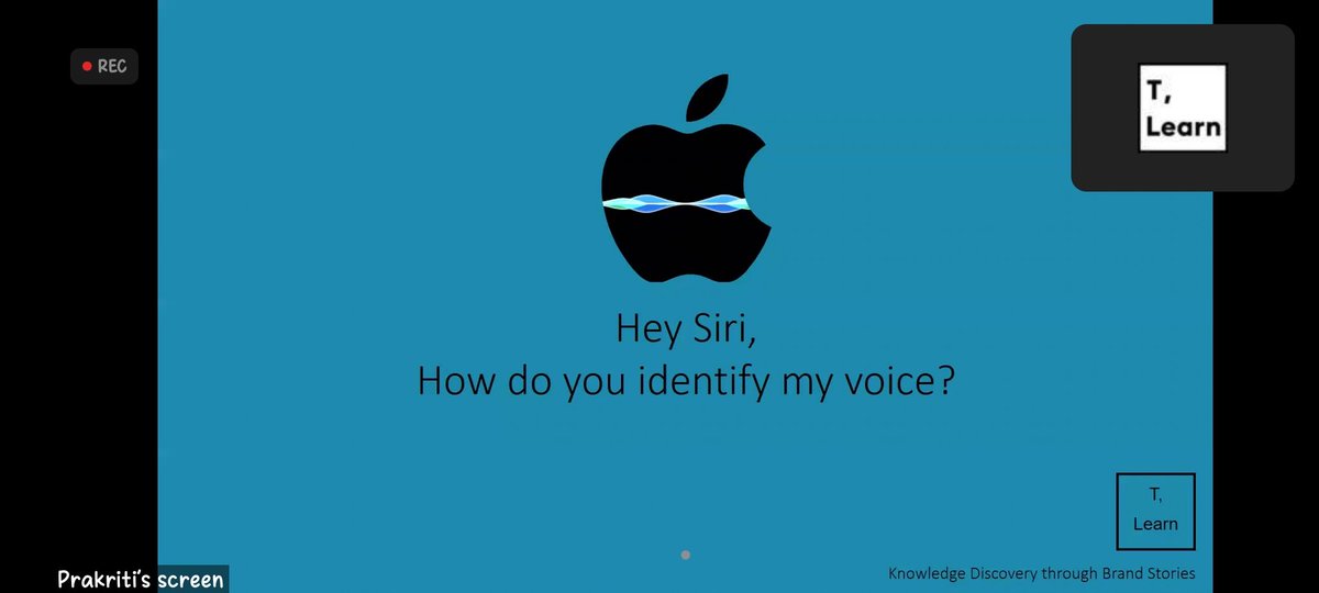 RohanSa92096356's tweet photo. "How does voice recognition work in Apple siri ?" - hosted by TechLearn. It was a great session also informative.
#siri #techlearn #webinar https://t.co/zVyjOFzr49