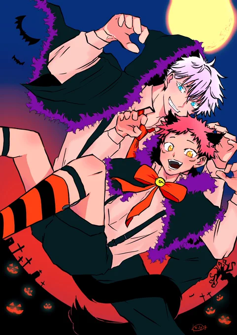 🎃Happy Halloween🎃
魔法使いと黒猫ちゃん五悠 