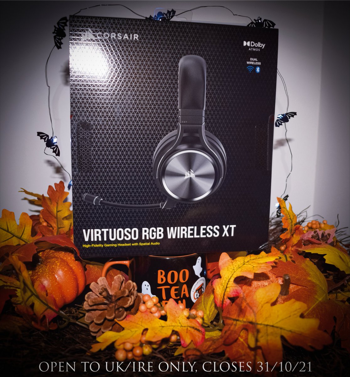 BandaiNamcoUK's tweet photo. Happy #HouseofAshes launch day! To celebrate, we're giving you the chance to win the VIRTUOSO RGB WIRELESS XT Headset &amp; this 🎃 themed mug! 

UK and IRE only - closing 31/10. To enter:
1. Follow us, @CORSAIR and @TheDarkPictures
2. Like, RT &amp; and reply to us:😱 #HouseofAshes https://t.co/dbvyJnyQJc