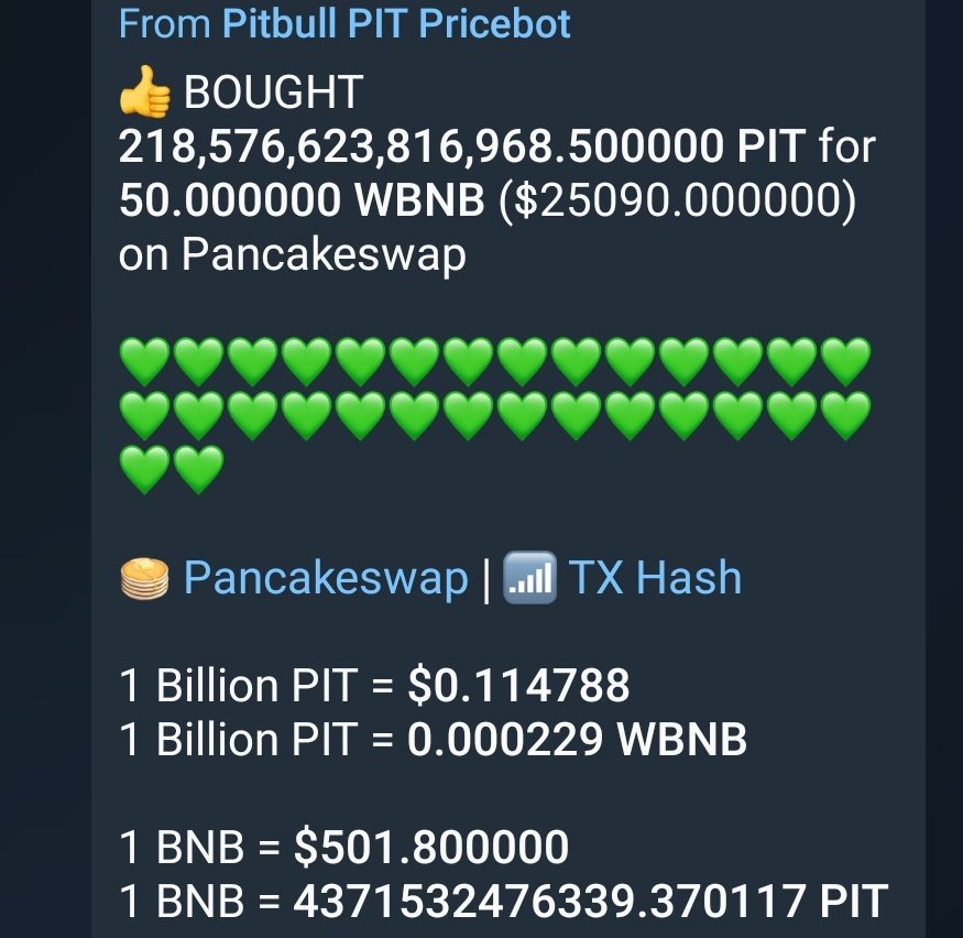 BscPitbull's tweet photo. JUST IN!📥
Big buys keep incoming into $PIT! Somebody just bought 50 #BNB worth of Pitbull #Token🚀🤯💛
While #Pitbull is running towards 300,000 Holders soon, new #whales are reserving their seats!
Join our community.Explore more of ecosystem➡️https://t.co/VmuKoYZ9TD
#bsc #btc https://t.co/Ir9Ig3HcWZ