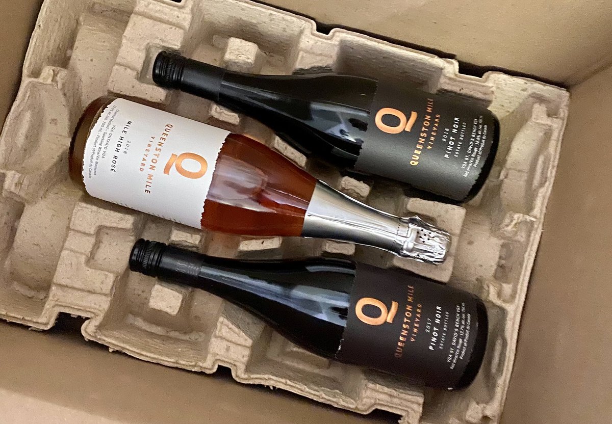Take a look inside our November box! We’re thrilled to feature Niagara’s acclaimed pinot noir house, <a href="/QueenstonMile/">Queenston Mile Vineyard</a>. Members will get the rare chance to do a vertical pinot noir tasting. This box includes the 2018 Mile High Sparkling Rosé, 2017 Pinot Noir, and 2016 Pinot Noir.