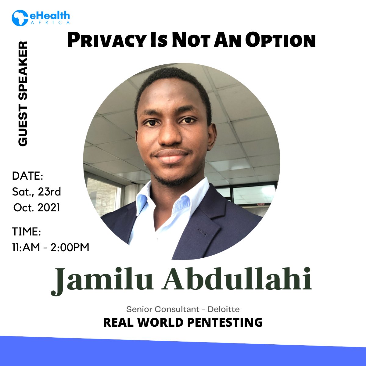 NorthCyberSec's tweet photo. Jamilu Abdullahi will be talking about how real world pentesting is done as a senior consultant in Deloitte. https://t.co/iMnBJEIFwZ