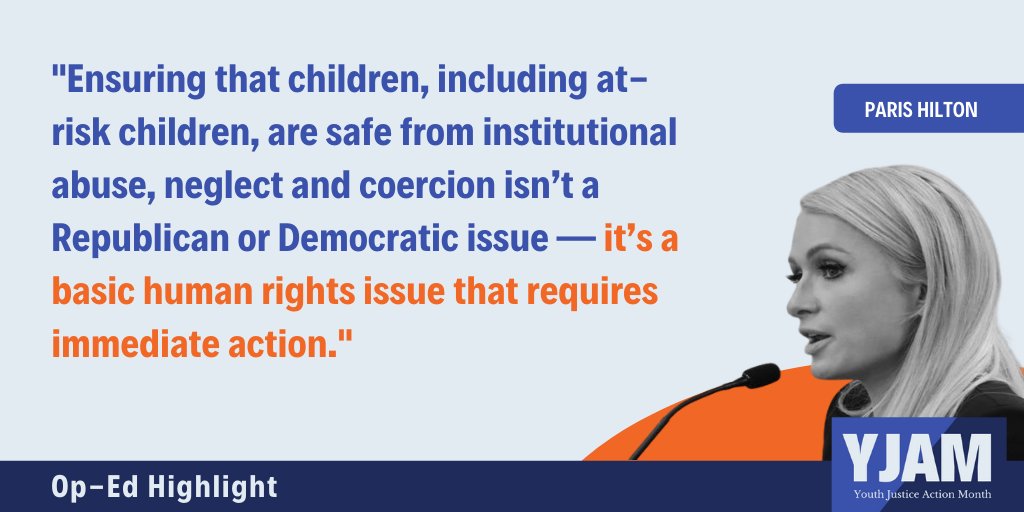 LianeRozzell's tweet photo. Youth in congregate care need better safeguards to ensure that their safety and human rights are protected. Read @ParisHilton’s powerful op-ed on abuses she experienced while in congregate care facilities. https://t.co/P85vbetTLK #YJAM2021 https://t.co/Hkf4VWL8Ir