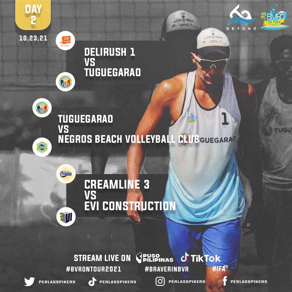 PerlasSpikers's tweet photo. Day 1 just finished and we still have a whole weekend of beach volleyball action for you. See you in our games tomorrow! 💪🏻 Our games will be live in Puso Pilipinas Facebook and Tiktok accounts ALL DAY!! 🖤🤍

#BVRonTour2021
#BRAVERinBVR
#IntentionFocusAggression
#IFA https://t.co/5D7f7MPXIW