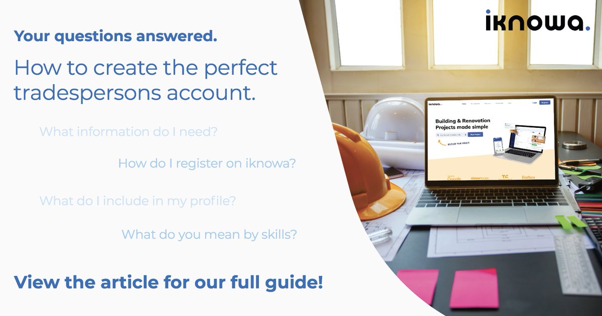 iknowa's tweet photo. Trying to avoid project owners swiping left? Read our guide on how to create a perfect tradesperson profile!

https://t.co/JagRWYsfu4 https://t.co/huJdjUIlHl