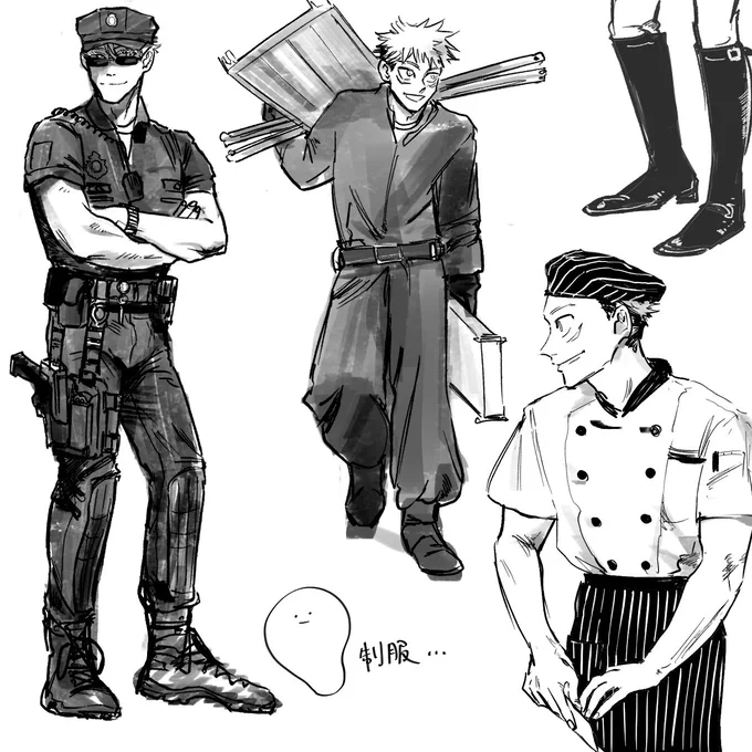 お仕事の服ってめっちゃ好きなんだよなーーーーっていう落書き 