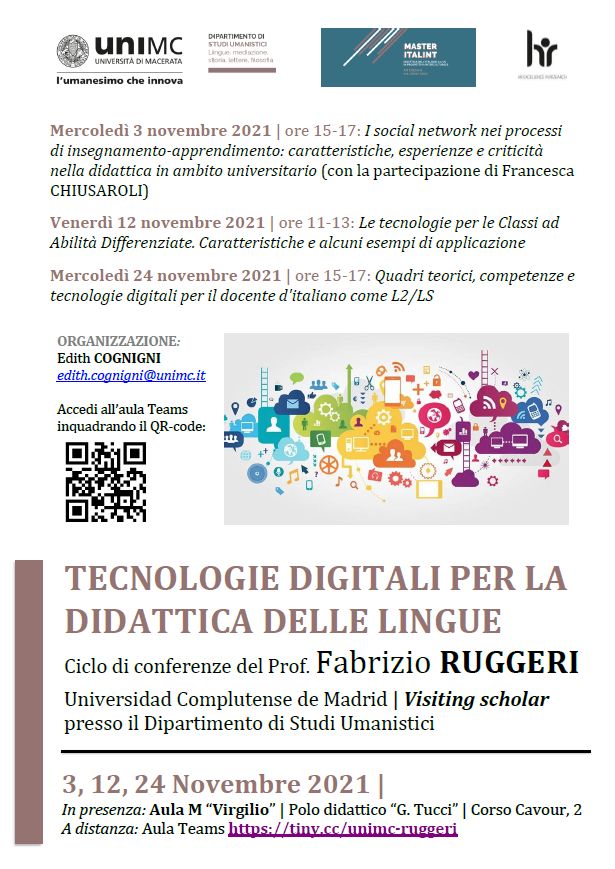 Ciclo di Conferenze sulle Tecnologie Digitali per la Didattica delle lIngue. didatticafutura.blogspot.com/2021/10/ciclo-…