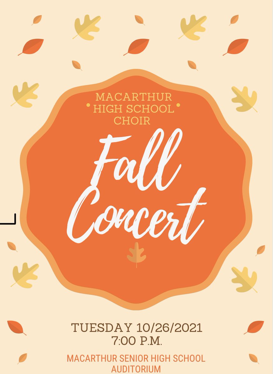 Come and join us next Tuesday!🎶🍂🍁🎶 <a href="/AldineHR/">Aldine HR</a> <a href="/aldinefinearts/">Aldine ISD Performing Arts</a> <a href="/Mac9_AISD/">MacArthur Ninth Grade School</a> <a href="/MacArthur_AISD/">MacArthur Senior High - AISD</a> <a href="/drgoffney/">Dr. LaTonya M. Goffney</a> <a href="/lovejones1908/">Dr. Shauna Jones 💚💕</a> <a href="/AldineISD/">Aldine ISD</a> @ChoirPanther <a href="/hambrickchoir/">Hambrick MS Choir</a> <a href="/quiroz_mrs/">Mrs. Quiroz</a>