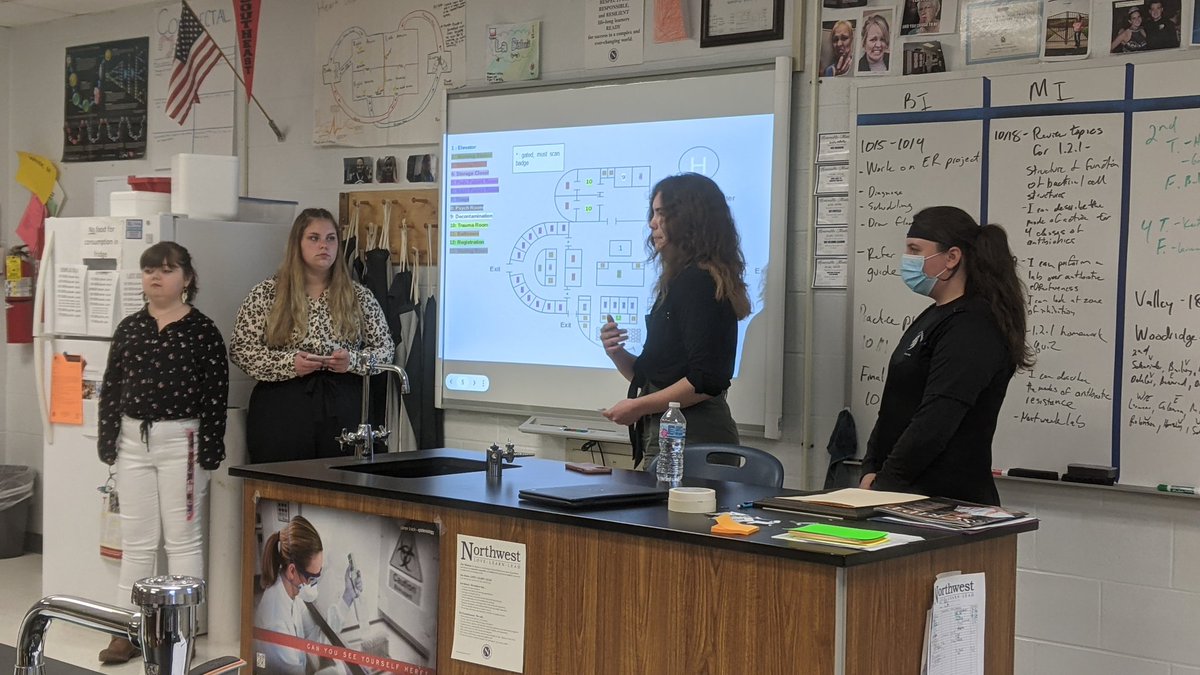 nhs_dotson's tweet photo. Thanks Mr. White for inviting me to your #PLTW Hospital/ER management presentations. Very cool! #weareoneNW https://t.co/BtI53LhgoQ