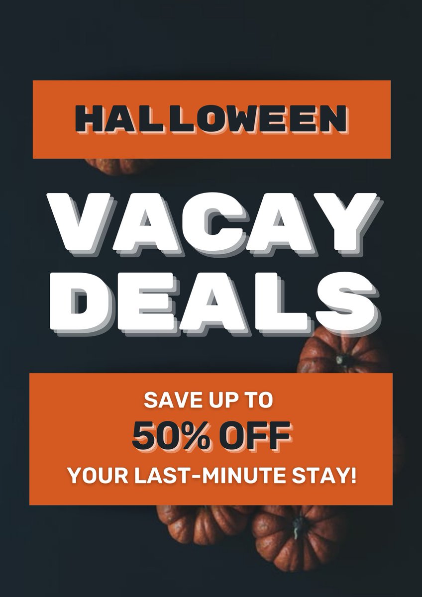 emptyspacesVRM's tweet image. No tricks, just treats from Empty Spaces VRM! Save up to 50% on select vacation homes if you check in on or before November 1st: conta.cc/3BXuQAj