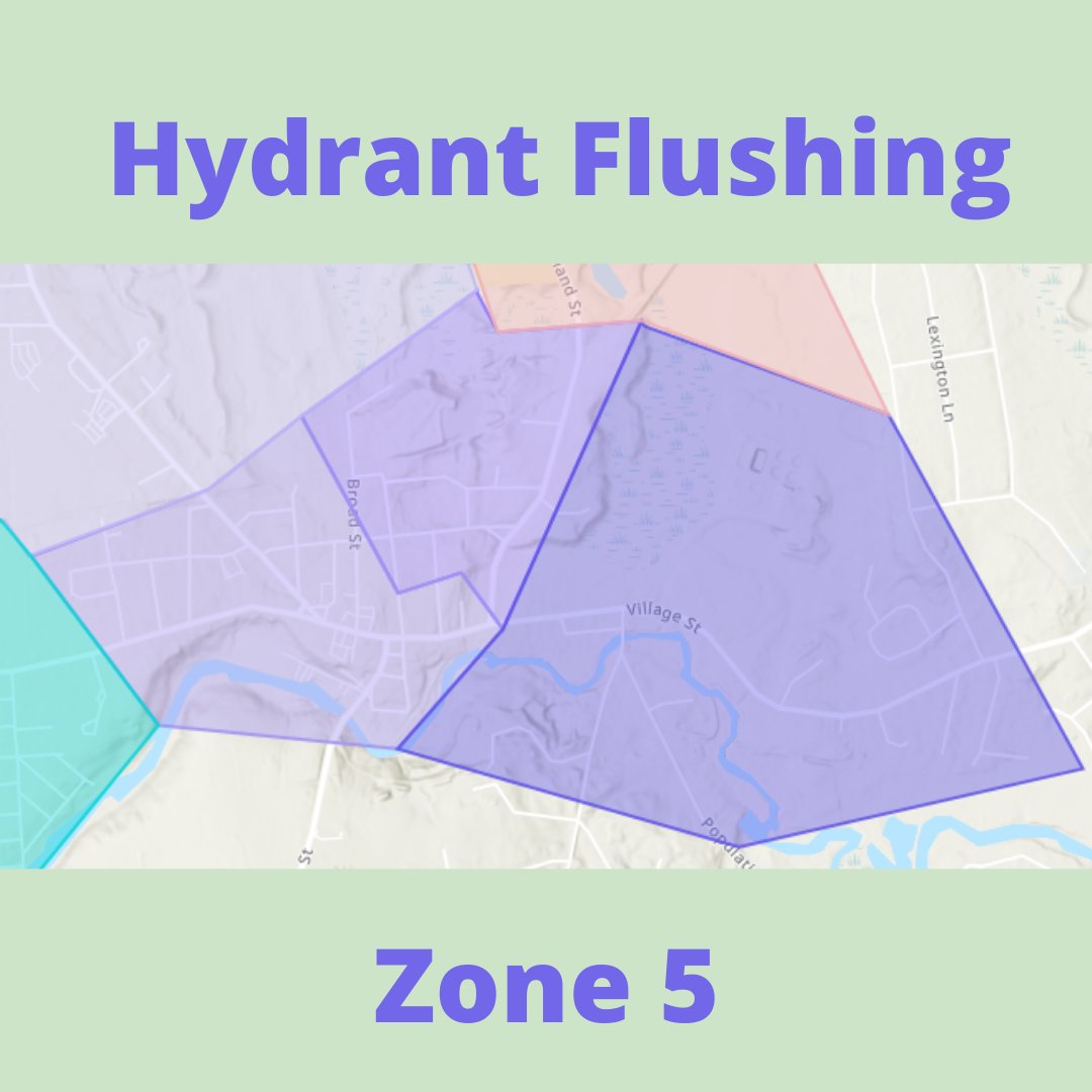 TownofMedway's tweet photo. Hydrant Flushing to start in Zone 5 on Sunday, October 24 at 9:30 p.m. More information on hydrant flushing and a map of all the streets in Zone 5 can be found here: https://t.co/8gIY76swPm https://t.co/JPRqPSjDXj