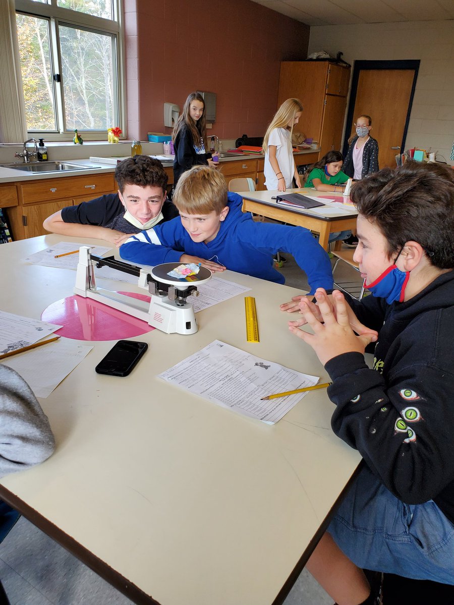 Twister students investigating mass in The Bubble Gum lab.