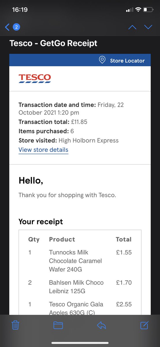 scott_annan's tweet photo. #RetailLeaders Shopped @Tesco #Express #GetGo #JustWalkOut #HighHolborn
4.5⭐️/5 easy to use, normal range. Charge 💯 correct even putting back 5 items 😃
@FrankBeard @RetailerDev @sabine_benoit @Dan_Munford @ACS_LocalShops @NACSonline @christianwawa @LouiseBanham @Ubamarket https://t.co/RDZAGvOs5F