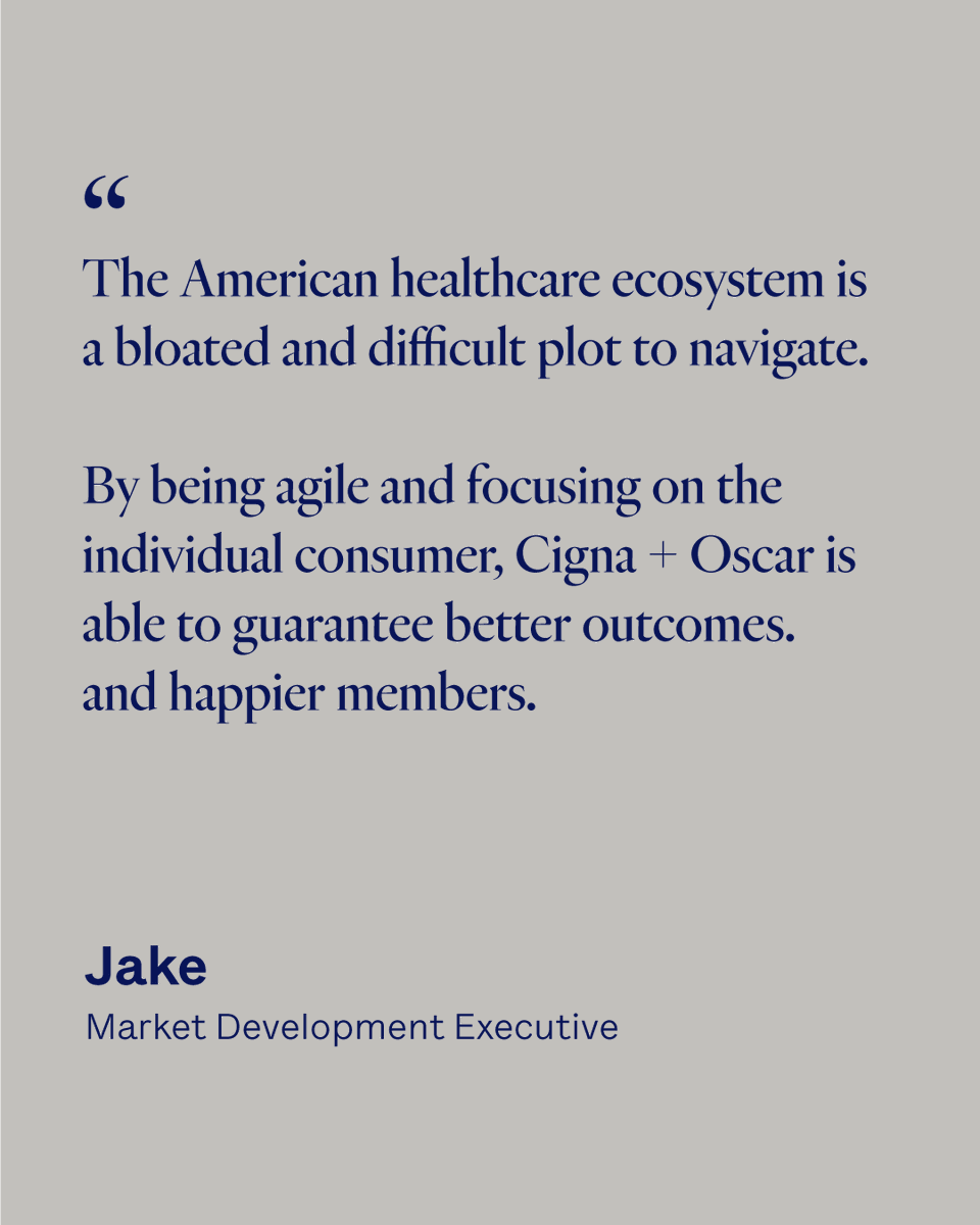 At Cigna + Oscar, we're real people who know you by your name - not a number. Jake, our Market Development Executive, shares how we are able to keep #smallbusinesses happy and healthy.