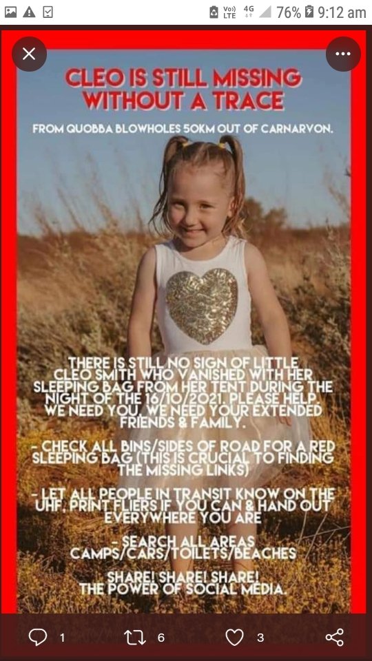 MovementFull's tweet photo. @nathaliejacoby1 I don't want a boost i would like every person to share this missing girl so she can come home to her parents. We are a world network someone somewhere might know something to help. #findcleo https://t.co/Ibmjd5KT60