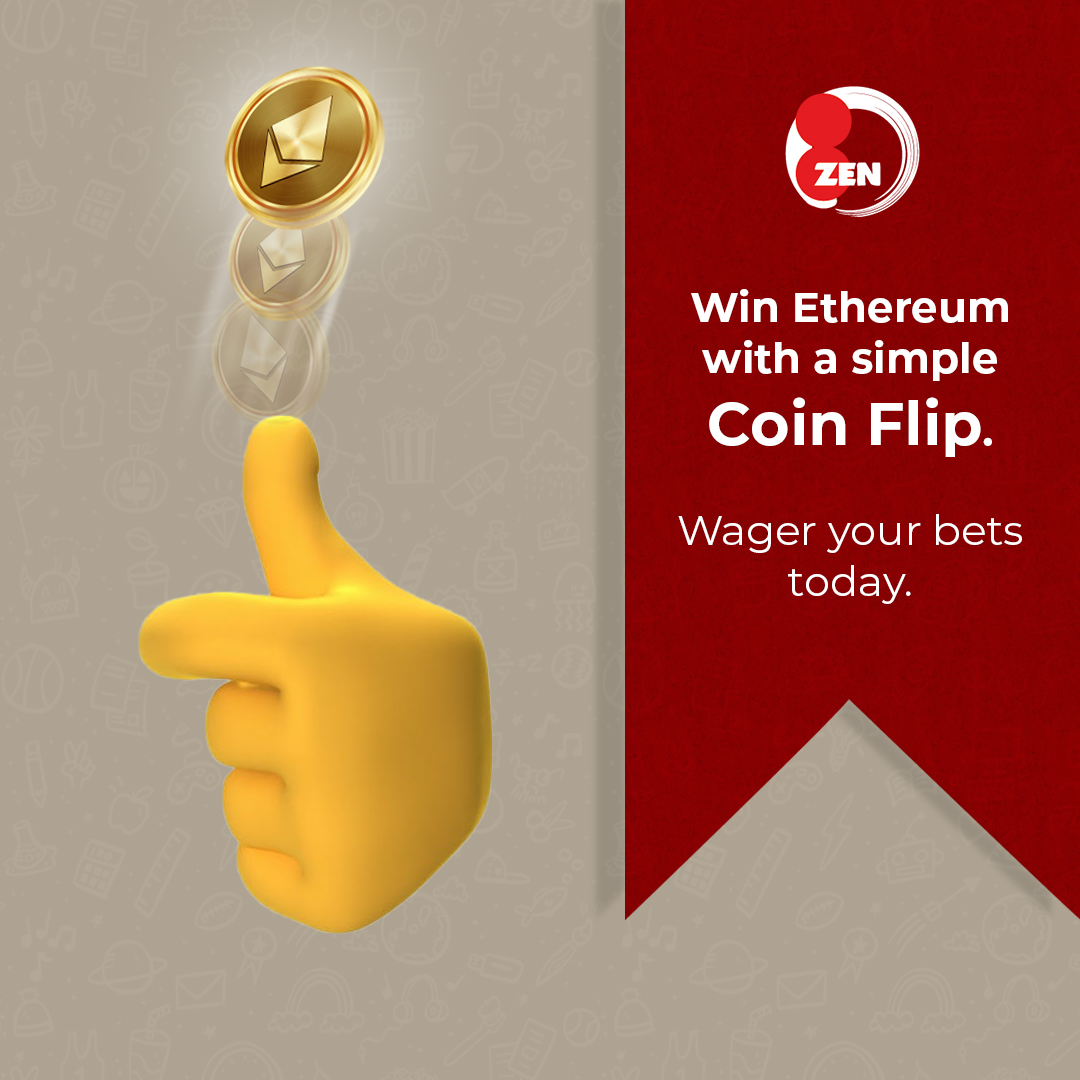 8zen_io's tweet photo. Coin Flip with Ethereum Rewards! Place your best now. 

#cryptocurrency #BlockchainGaming #blockchain #CryptoNews #cryptotrading #Rewards #DeFi #Security #safety #FridayVibes #FridayMotivation https://t.co/MxoBuL7bpQ