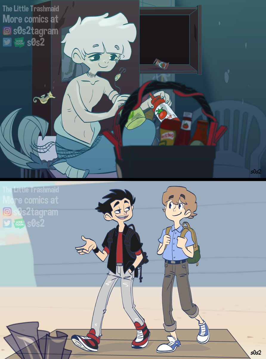 s0s2's tweet photo. Gift that keeps on giving🐠🎁
#thelittletrashmaid #trashmaid #mermaid #savetheplanet
(little cameo in the bg of panel 4 by @einbilder_de 😁 ) https://t.co/JO5NFAPFVg
