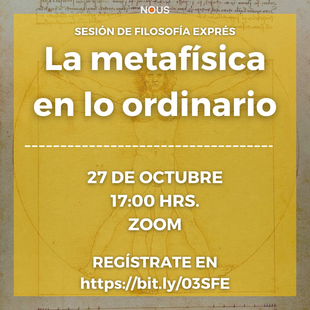 NousUPMX's tweet photo. ¡El siguiente miércoles hay sesión de Filosofía Exprés! 🥳 Esta vez hablaremos de la metafísica en lo cotidiano💭

Link de registro: https://t.co/4ylU5ologJ
.
.
#Nous #GEA #MeetingPoint #NousSommesNous #FilosofiaExpres #Aprende #Metafisica #cotidiano #QueEs #abstracto #filosofia https://t.co/a9SpJvrP1l