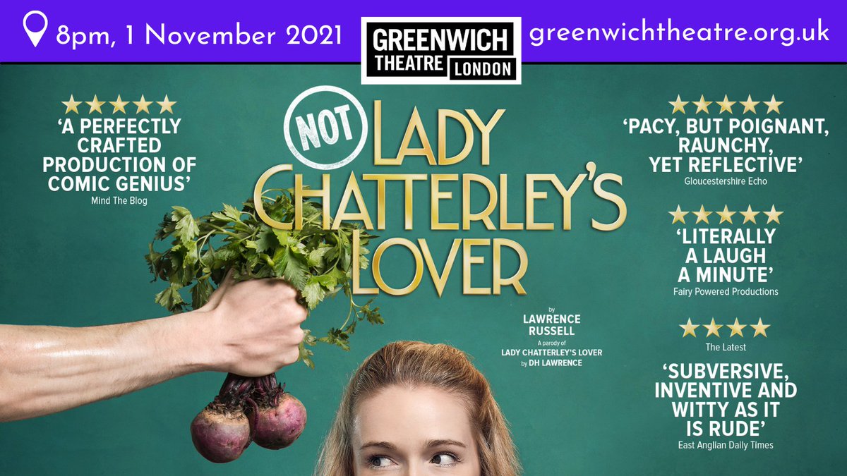 We're officially just a weekend away from Not: Lady Chatterley’s Lover's arrival here at Greenwich Theatre, on Monday 1 November at 8pm!
Tickets are limited, make sure you don't miss your chance!
More ticket information: bit.ly/3vCIuGt
#NotLadyC