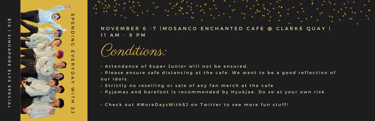 MoreDaysWithU's tweet image. 16 Days to @sjofficial 16th Anniversary 

We will be hosting the biggest #HouseParty for ELFs to celebrate #SuperJunior 16th Anniversary in Singapore! 

P.S. House Party appropriate outfits are recommended. COME BAREFOOT IF YOU DARE.

#16YearsWithSJ #SuperJunior #슈퍼주니어