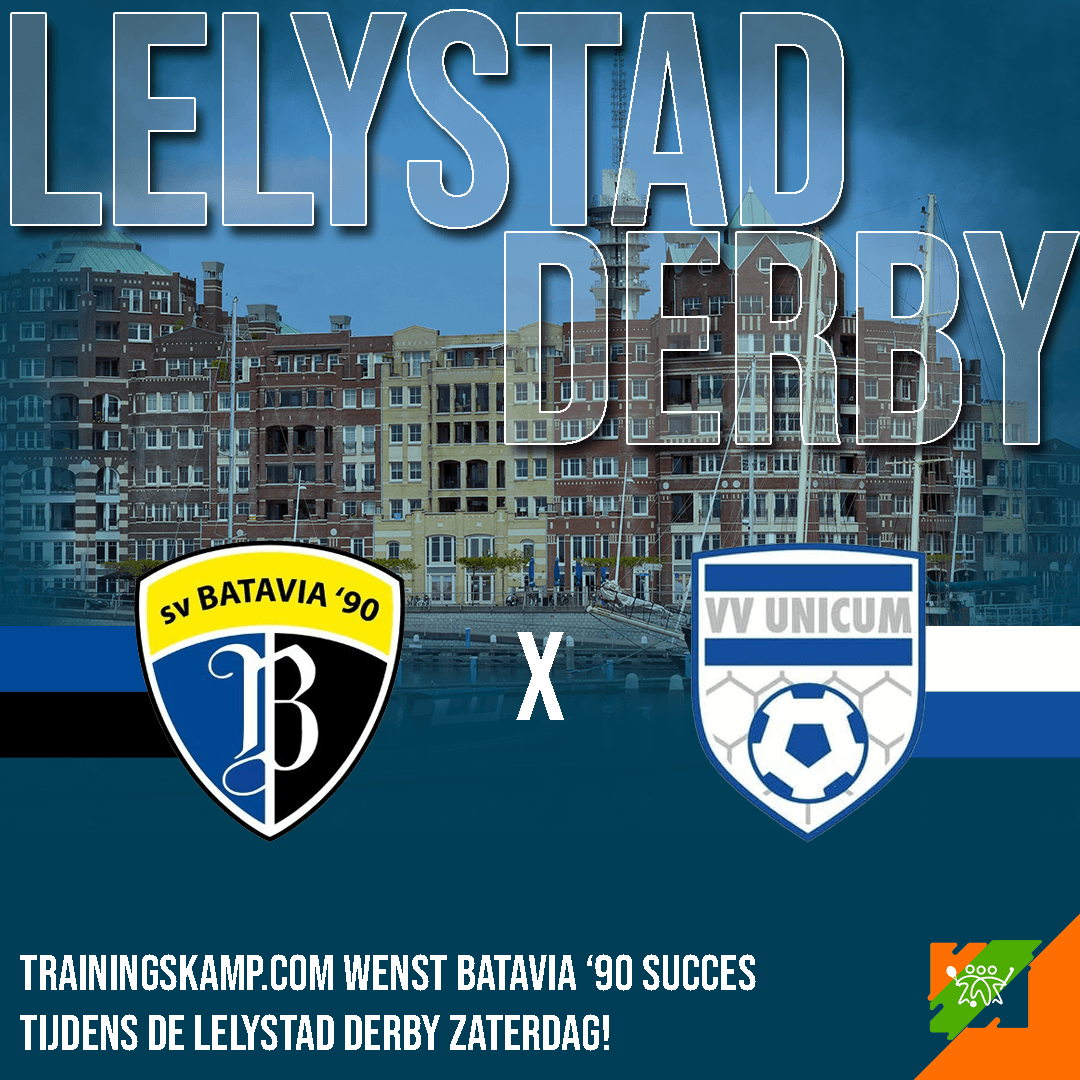 TrainingskampC's tweet photo. Trainingskamp.com-klant SV Batavia '90 1 treft zaterdag om 15:00 VV Unicum in de Lelystadse Derby. Wij wensen hen succes tijdens dit bijzondere duel! https://t.co/xgQ5ksf2wR
