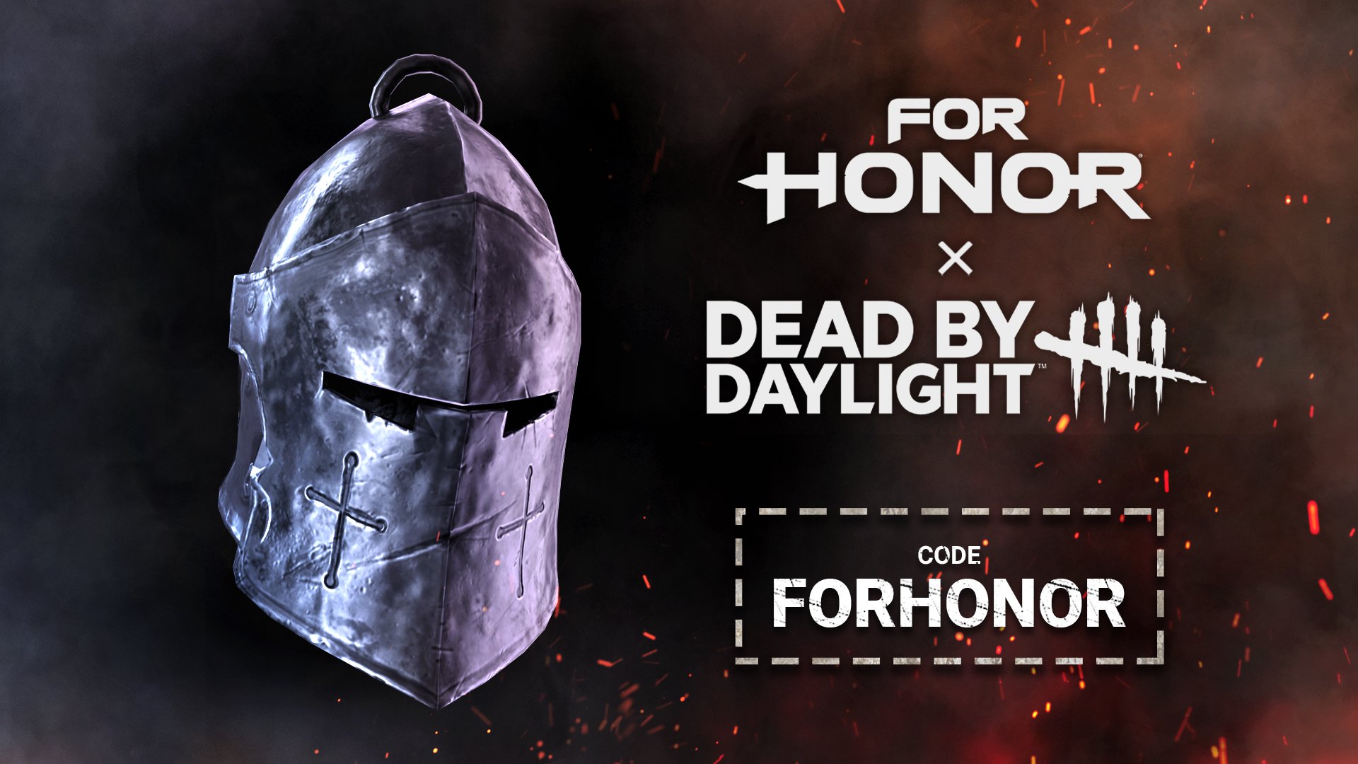 公式 Dead By Daylight Dead By Daylightが フォーオナー とコラボレーション ゲーム内ストアで引き換えコード Forhonor を入力して フォーオナー をテーマにした限定の魔よけを入手しよう 有効期限 11月11日まで T Co