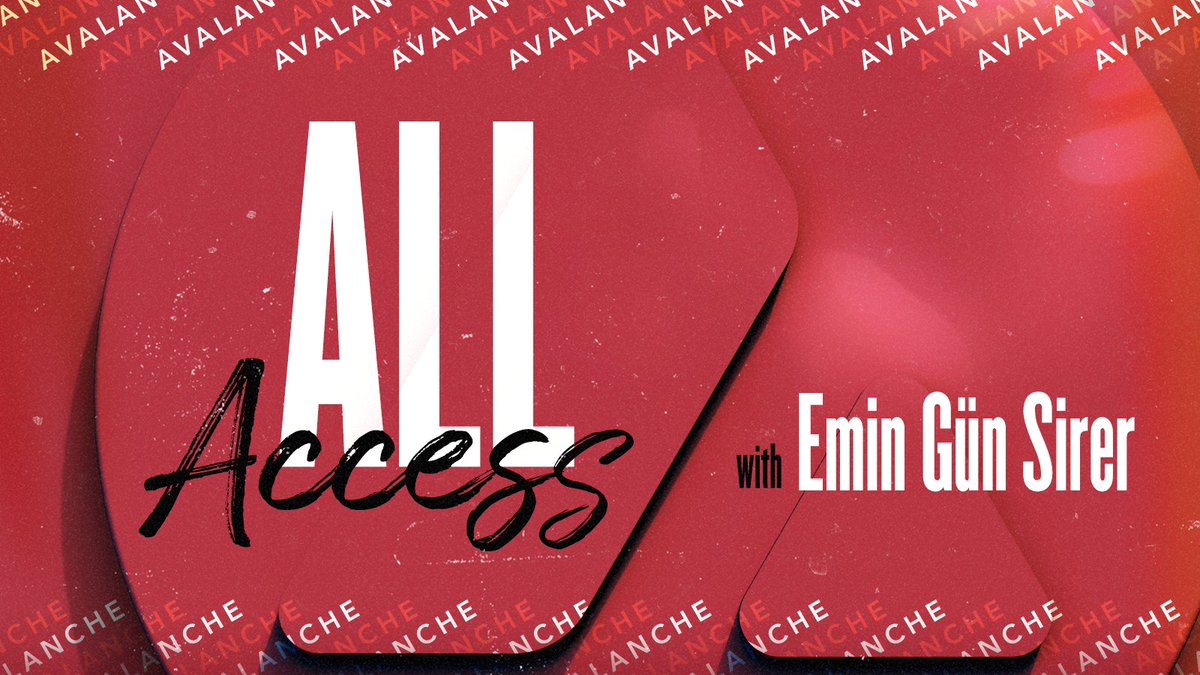 Just a reminder to tune in to All Access with @el33th4xor at 1pm ET today. Hear from one of the most respected minds in the space, talk about things in crypto that you don't get to hear everyday. 🔗 youtube.com/Avalancheavax