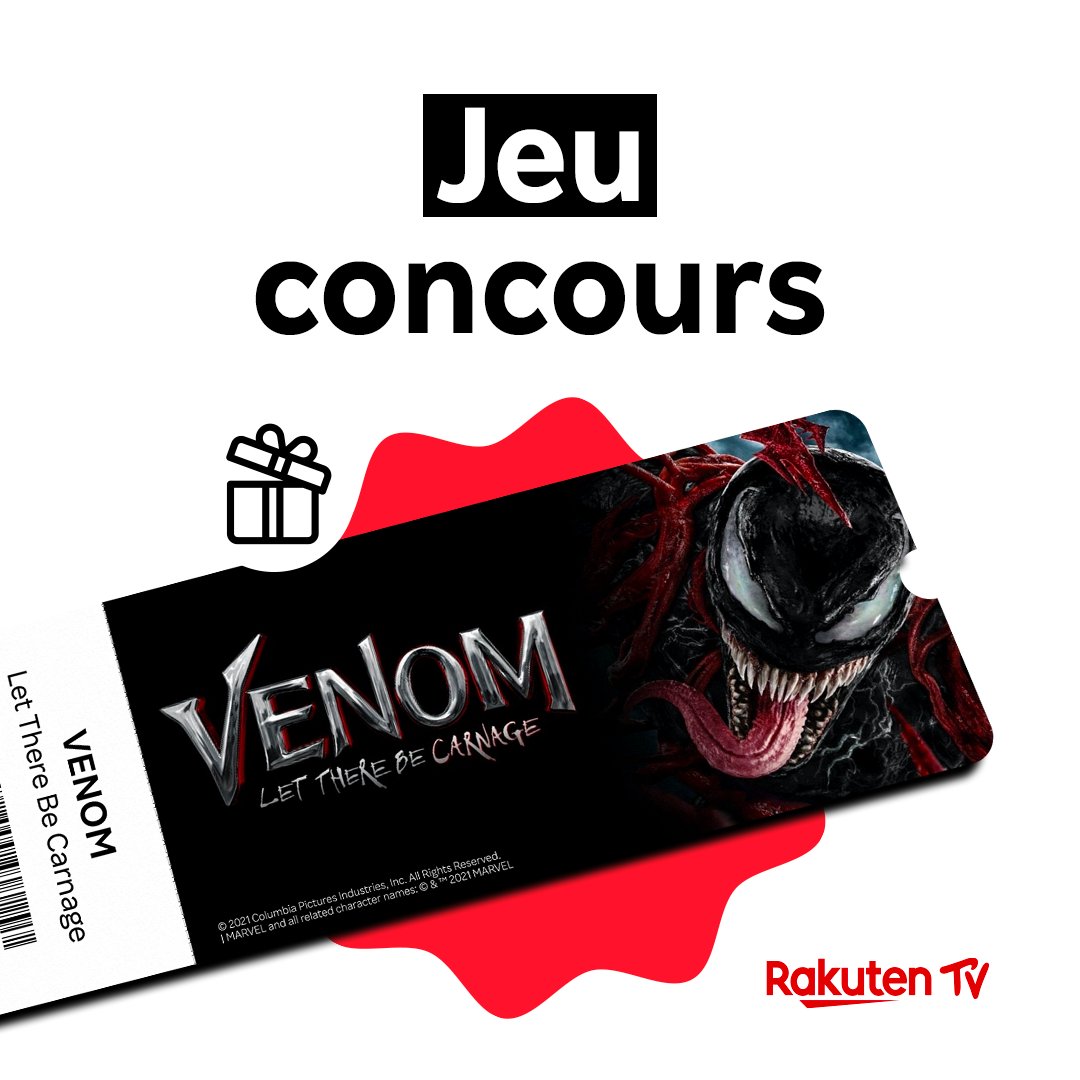 RakutenFrance's tweet image. 📽️JEU CONCOURS📽️

Venom 2 vient juste de sortir au cinéma, alors avec @SPHEFR, on vous fait gagner 3x2 places pour aller le visionner !😍

Pour participer : 
- RT le post 
- Follow @RakutenFrance
 
TAS : 27/10🍀

PS : Venom 1 est dispo sur @RakutenTV_FR 

#concours #RakutenFrance