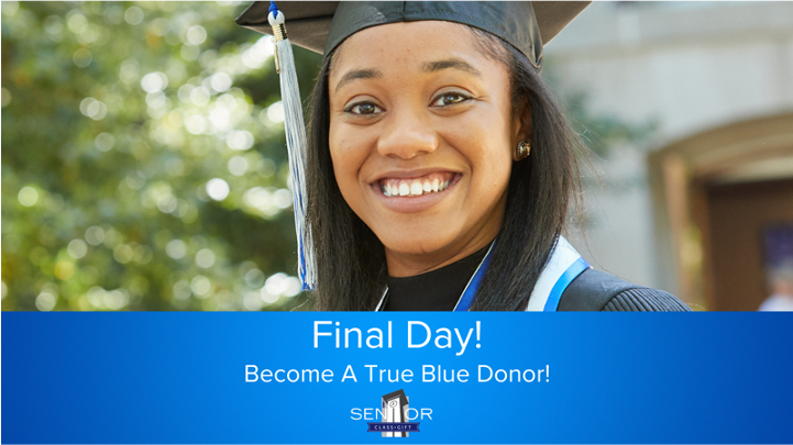 MemAnnualGiving's tweet photo. Fall Graduates- Today is the LAST DAY to become a TRUE BLUE DONOR! Don’t miss this wonderful opportunity to give back as a student.
#TrueBlueDonor #SeniorClassGift #GTG
@uofmemphis @uomemphisgrad https://t.co/zFimFDNVHa