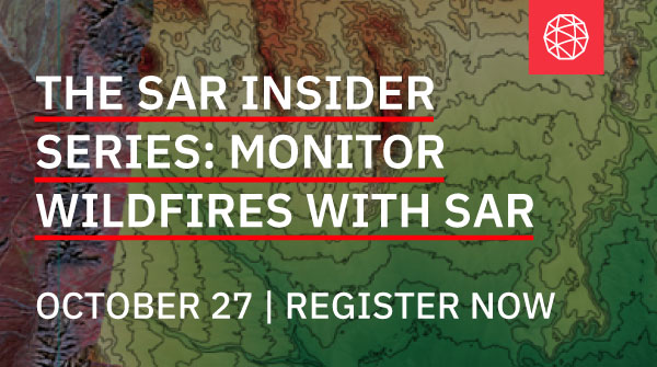 GeoByENVI's tweet image. SAR is a great tool for many monitoring applications. Join us next week for SAR Insider - and learn from a SAR expert as they share their wisdom and how they use this data to monitor wildfires. Register now: ow.ly/MHjU50GrF8L

#SARinsider #WildfireMonitoring