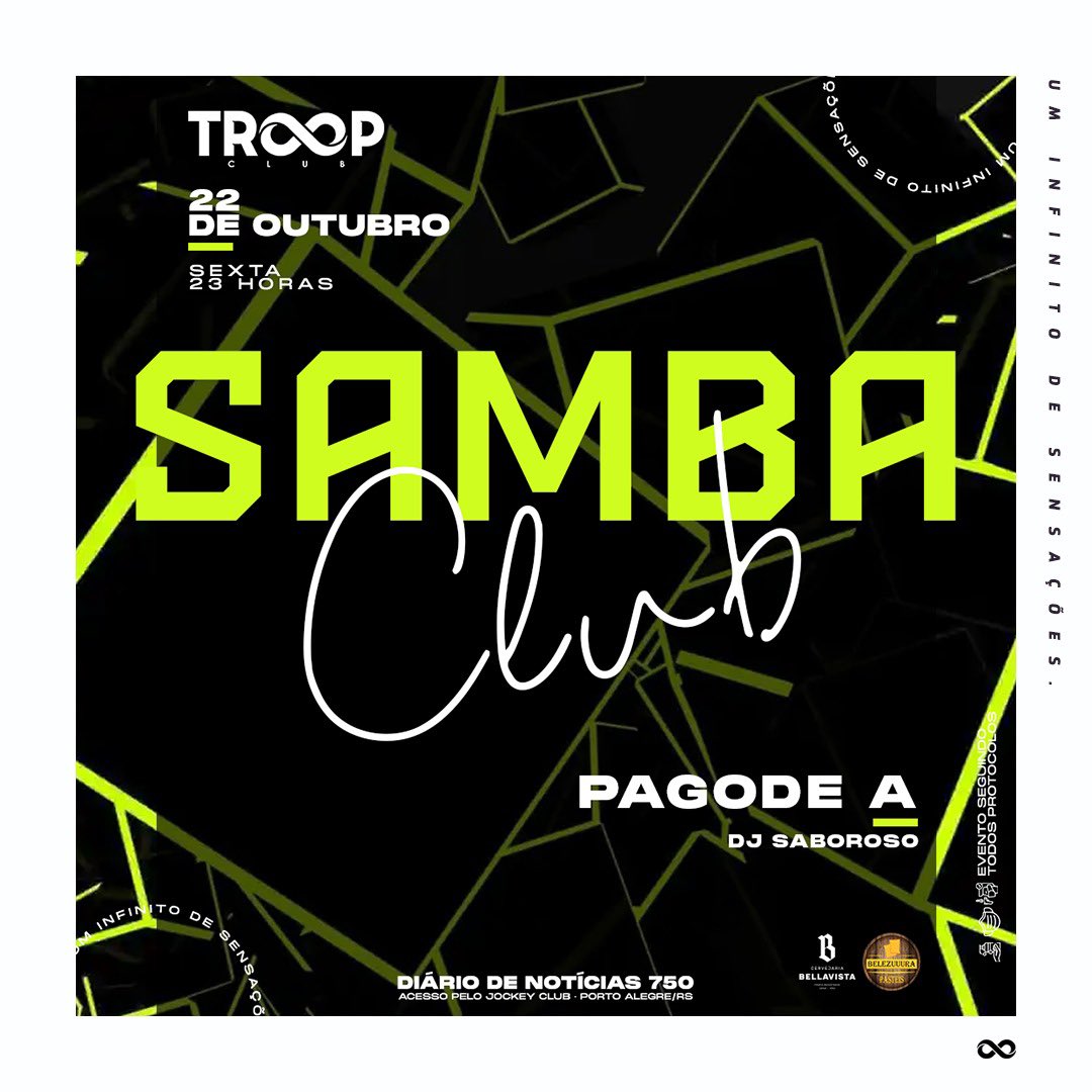 troopclubpoa's tweet photo. SEXTA é dia de #scsambaclub na Troop Club. 😍

Confira as atrações presentes nesta edição:
🎤 PAGODE A
🎧 DJ SABOROSO

#troopclub #uminfinitodesensações #sambaclub #ilovepagode #pagodinhodatroop #descubra #vempratroop

Reserve já o seu espaço : (51) 3085-0525. https://t.co/RMwHwRyARN