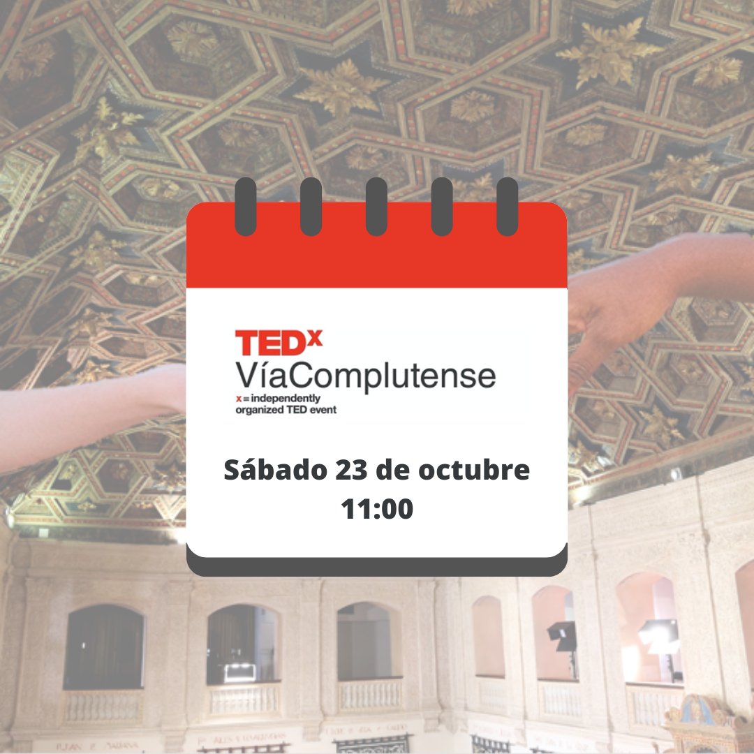 TEDxViaComplu's tweet photo. ¡¡QUEDA 1 DÍA PARA #TEDxVíaComplutense !!

¡Últimas horas para inscribirse a través de nuestra web! Link en la bio.

¡Te esperamos!

#SegundoTEDxVíaComplutense https://t.co/rl8g9CIlH8