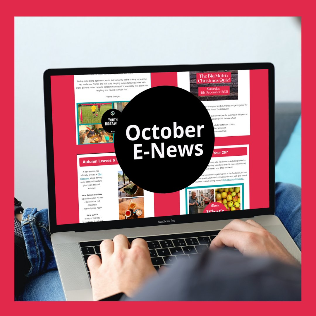 thematrixtrust's tweet photo. Check out our E-News to see what's been going on at Matrix!

To see our October E-News, just head here: https://t.co/ojhKsggJok

If you haven't already signed up to receive our monthly E-News, just follow the link:  https://t.co/nhQpfcwkGx https://t.co/npkBbO4XRg