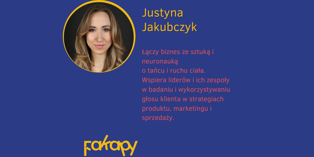 Podcast_Fakapy's tweet photo. Gościnią 18. odcinka jest Justyna Jakubczyk. 
O czym gadaliśmy?
👉jak walczyć o swoje w środowisku pracy? 
👉Jakie fakapy zdarza się przy tym popełnić? 
👉Jak oderwać się tanecznym krokiem od warunków, które nas nie zadowalają?👉https://t.co/qKKj0hGcmL https://t.co/Ii4xndlQYX