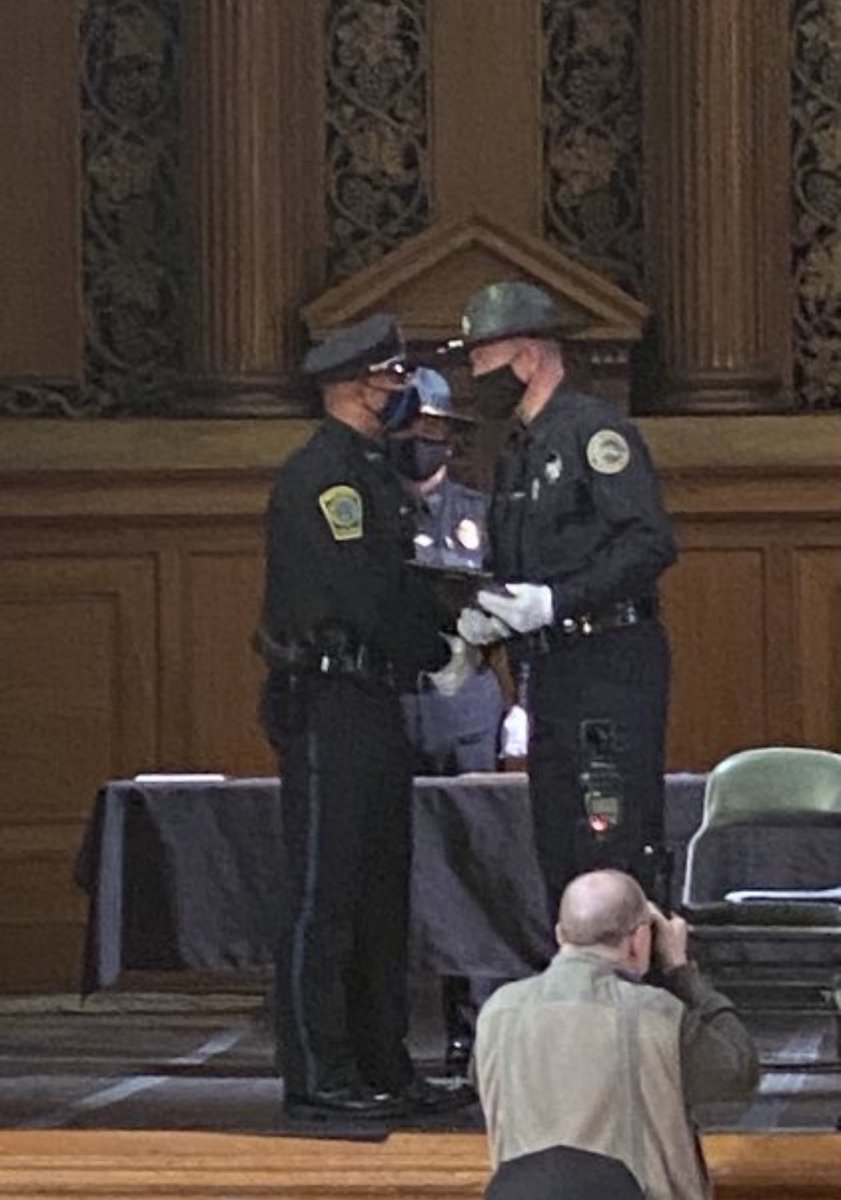 WestwoodPD's tweet photo. Ofc Quenten Harrell receiving the physical fitness award out of all the candidates in his police academy class. Quenten was in the top group for leadership &amp; also academics - like recent graduate Ofc Mike Parr - but Quenten was the TOP graduate in fitness category. Congrats, Q! https://t.co/jiZq7CpvAo