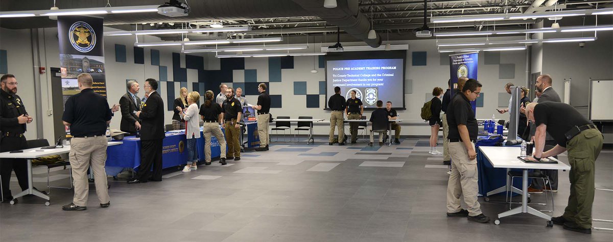The Police Pre-Academy Training (PPAT) program hosted its Interviews/Law Enforcement Career Fair today. Representatives from 10 local &amp; st. law enforcement agencies were available to discuss career opportunities and cadets could practice interview techniques.