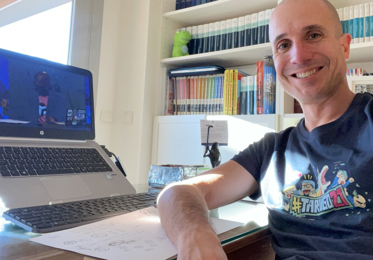 lpld's tweet photo. Encantado con mi primera #tarugo21 aunque sea en remoto. Flipando con lo bien organizado que está y la calidad de los speakers. Enhorabuena @david_bonilla https://t.co/fubNh9axp7