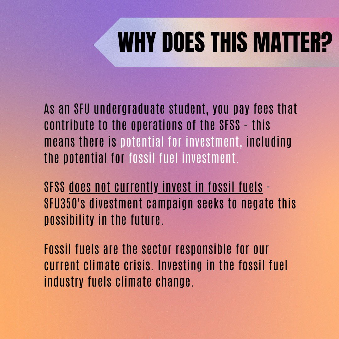 sfu350's tweet photo. 📣Attention SFU Undergrads! Take a stand against climate change at the 2021 @SFSS1 Annual General Meeting by voting #yestodivest
Make your voices heard! Register now https://t.co/aRNEAGoPVG
#SFU350 #SFU #ClimateEmergency #VoteYesToDivest https://t.co/NtbUK6G0Ta
