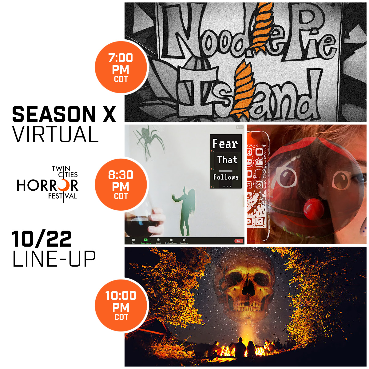 tchorrorfest's tweet photo. It's the second night of SEASON X VIRTUAL! Join hosts Duck Washington &amp; Nissa Nordland for a night of terror! Special guest appearances by Keith Hovis, Lauren Anderson and more! https://t.co/Vav12EaIHo